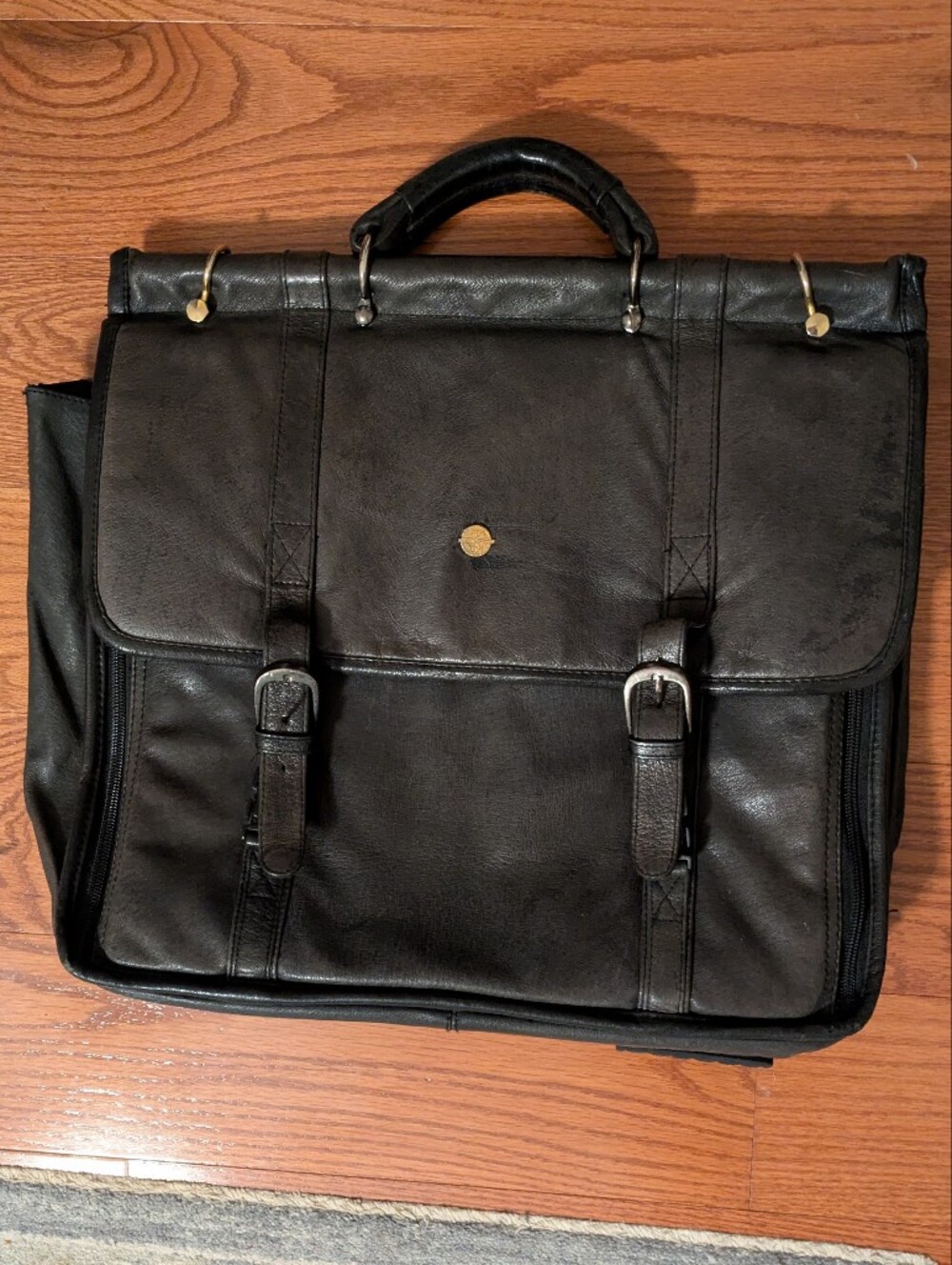 Classic Black Leather Briefcase - Men Bags